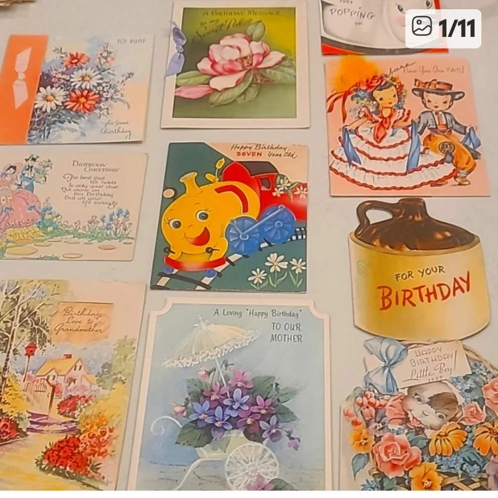 Vintage Birthday Card Bundle